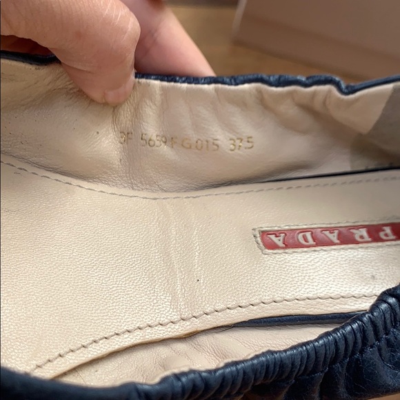 Prada | Elastic Ballet Flats Navy Blue Leather 7.5 - Picture 5 of 5